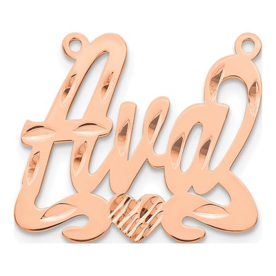 14K Rose Gold Personalized Heart Name Plate Pendant – view 2