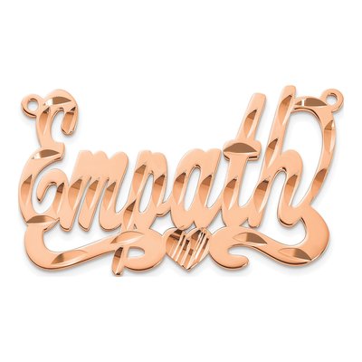 Rose Gold-Plated Sterling Silver Personalized Heart Name Plate Pendant