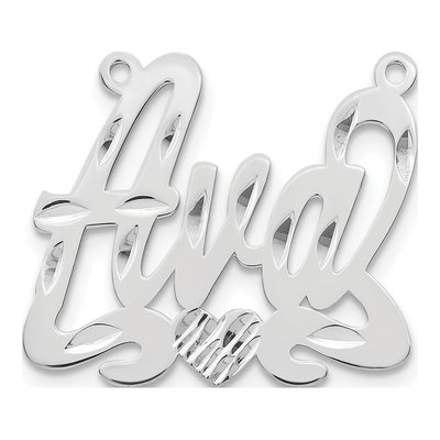 Sterling Silver Personalized Heart Name Plate Pendant – view 2