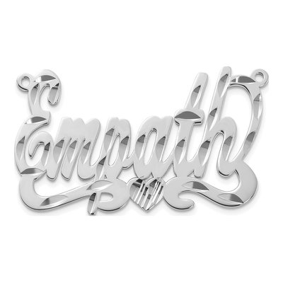 Sterling Silver Personalized Heart Name Plate Pendant