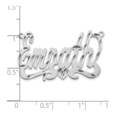 14K White Gold Personalized Heart Name Plate Pendant – view 3