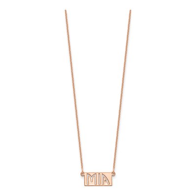 14K Rose Gold Personalized Name Bar Necklace – view 2