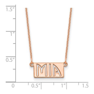 14K Rose Gold Personalized Name Bar Necklace – view 3
