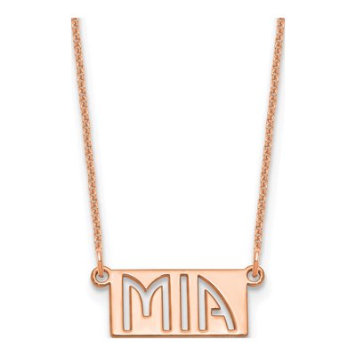 14K Rose Gold Personalized Name Bar Necklace