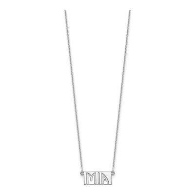 14K White Gold Personalized Name Bar Necklace – view 2