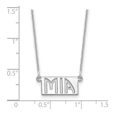 14K White Gold Personalized Name Bar Necklace – view 3