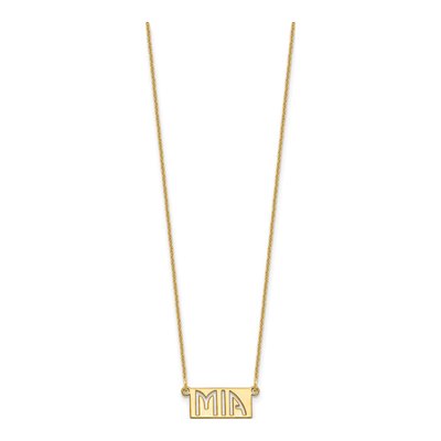 14K Yellow Gold Cut-Out Name Bar Necklace – view 2