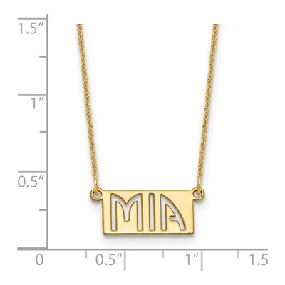 14K Yellow Gold Cut-Out Name Bar Necklace – view 3