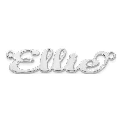 14K White Gold Personalized Name Plate Pendant