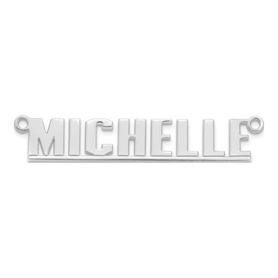 14K White Gold Personalized Name Plate Pendant – view 3
