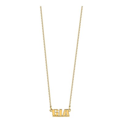 14K Yellow Gold Personalized Name Plate Pendant – view 6