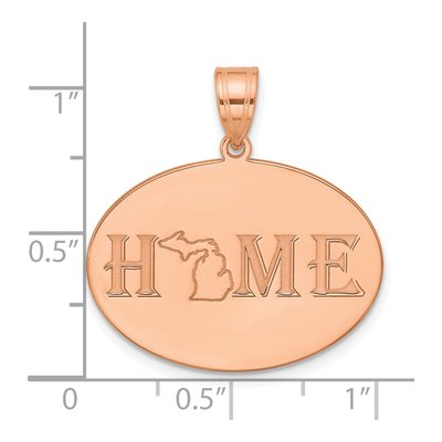 Rose Gold-Plated Sterling Silver Personalized HOME State Pendant – view 4