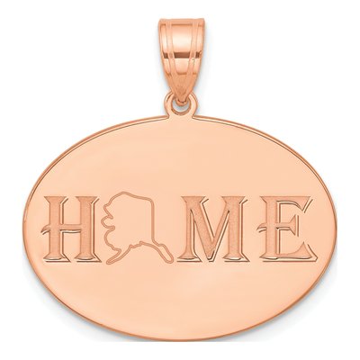 Rose Gold-Plated Sterling Silver Personalized HOME State Pendant