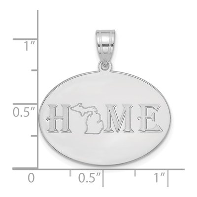 14K White Gold Personalized HOME State Pendant – view 4