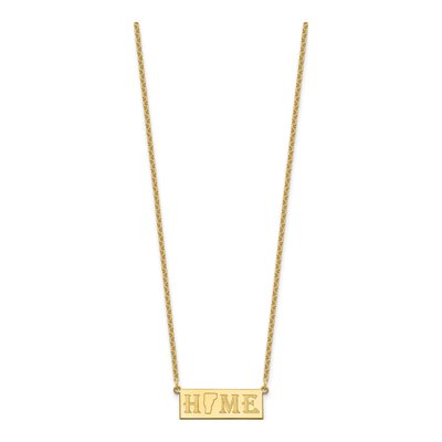 Gold-Plated Sterling Silver Personalized HOME State Necklace – view 2