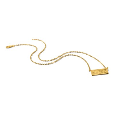 Gold-Plated Sterling Silver Personalized HOME State Necklace – view 7