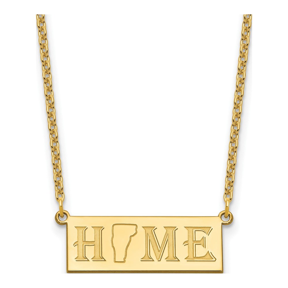 18 Inch Sterling Silver/gold-Plated Home/state Necklace with Lobster Clasp