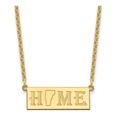 Gold-Plated Sterling Silver Personalized HOME State Necklace
