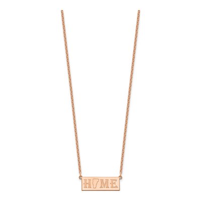 Rose Gold-Plated Sterling Silver Personalized HOME State Necklace – view 2