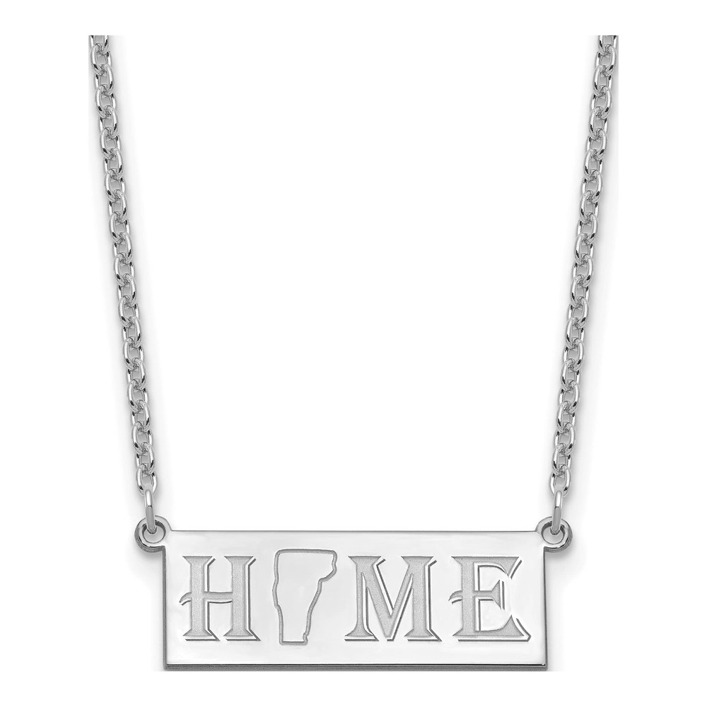 18 Inch Sterling Silver/rhodium-Plated Home/state Necklace with Lobster Clasp
