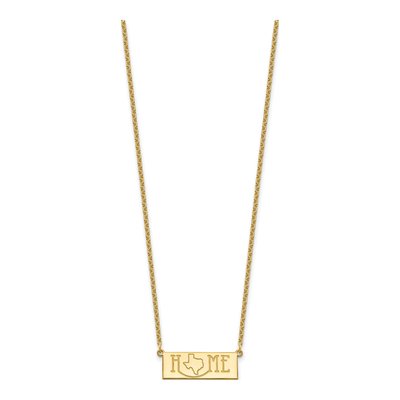 Gold-Plated Sterling Silver Personalized HOME State Necklace – view 2