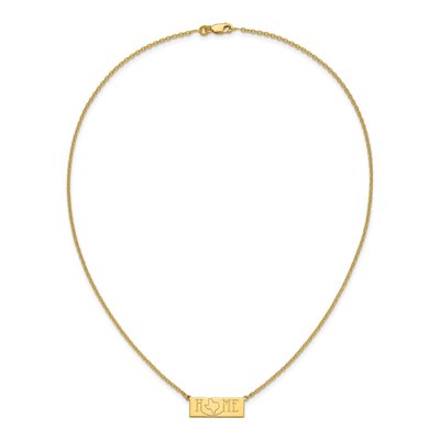 Gold-Plated Sterling Silver Personalized HOME State Necklace – view 4