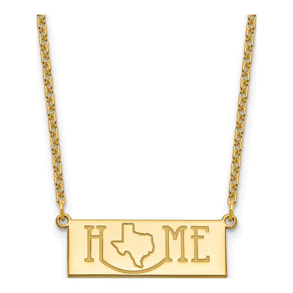18 Inch Sterling Silver/gold-Plated Home/state Necklace with Lobster Clasp
