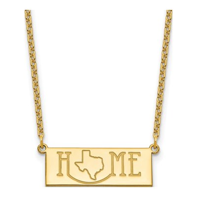 Gold-Plated Sterling Silver Personalized HOME State Necklace