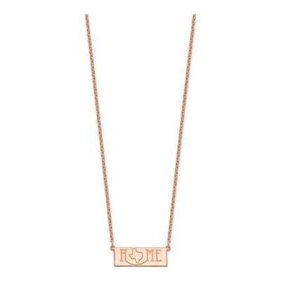 Rose Gold-Plated Sterling Silver Personalized HOME State Necklace – view 2