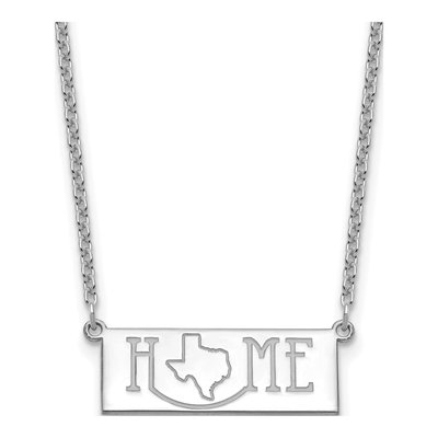 Sterling Silver Personalized HOME State Necklace