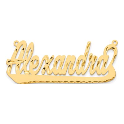 Gold-Plated Sterling Silver Personalized Name Plate Pendant – view 3