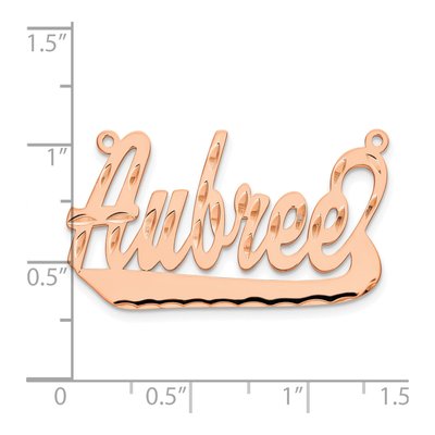 14K Rose Gold Diamond-Cut Name Plate Pendant – view 3