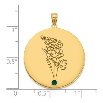 14K Yellow Gold Birth Flower Birthstone Pendant – view 5