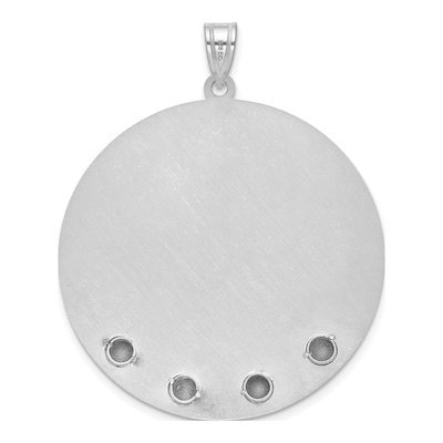 14K White Gold Personalized Birth Flower Pendant – view 2
