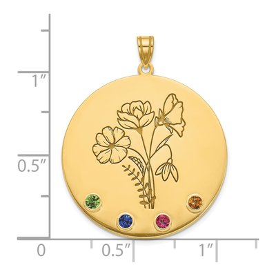 14K Yellow Gold Personalized Birth Flower Pendant – view 5