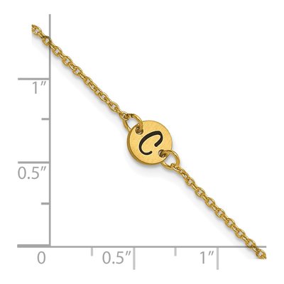 14K Yellow Gold Initial Disc Bracelet – view 5