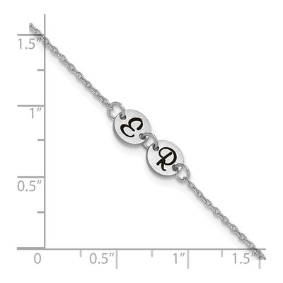 14K White Gold Personalized Initial Disc Bracelet – view 5
