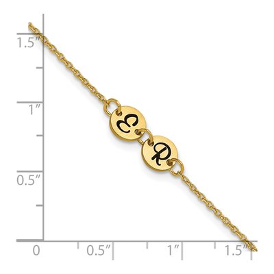 14K Yellow Gold Personalized Initial Disc Bracelet – view 5