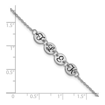 14K White Gold 4-Station Initial Disc Bracelet – view 5