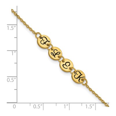14K Yellow Gold Initial Disc Bracelet – view 5