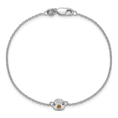 14K White Gold Personalized Disc Birthstone Bracelet – view 4