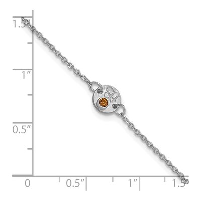 14K White Gold Personalized Disc Birthstone Bracelet – view 5