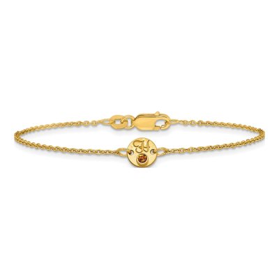 14K Yellow Gold Personalized Disc Birthstone Bracelet – view 3