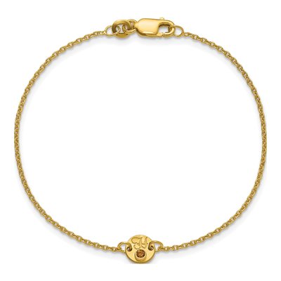 14K Yellow Gold Personalized Disc Birthstone Bracelet – view 4