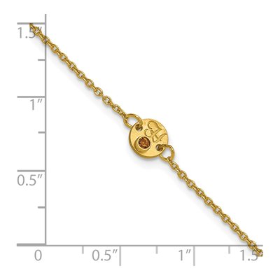 14K Yellow Gold Personalized Disc Birthstone Bracelet – view 5