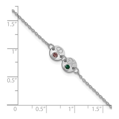 14K White Gold Personalized Initial Birthstone Bracelet – view 5