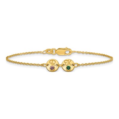 14K Yellow Gold Personalized Disc Bracelet – view 3