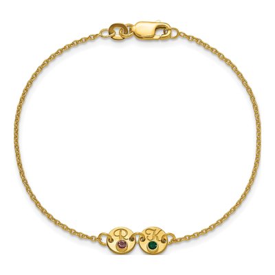 14K Yellow Gold Personalized Disc Bracelet – view 4