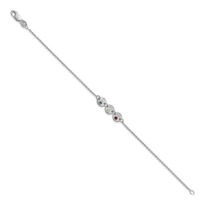 14K White Gold Disc Initial Birthstone Bracelet – view 2
