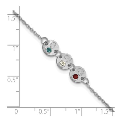 14K White Gold Disc Initial Birthstone Bracelet – view 5